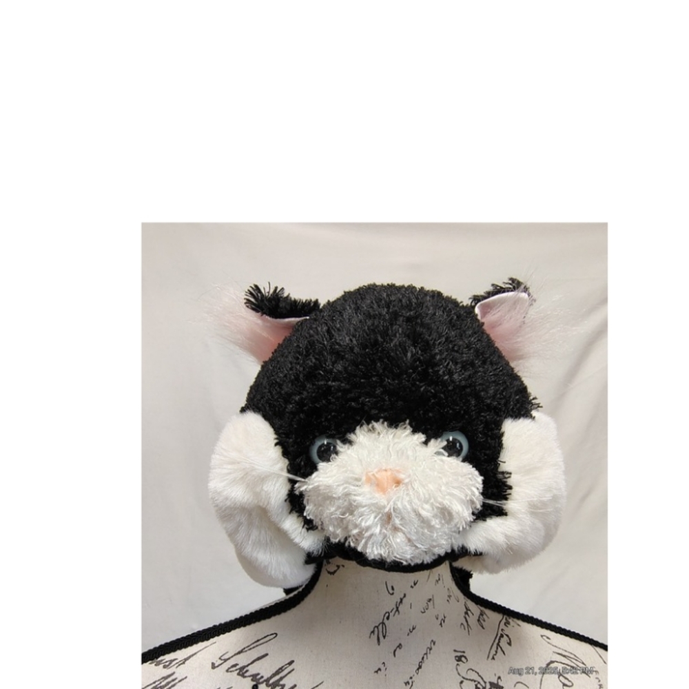 Kids Cat Halloween‎ Costume Medium Black & White Plushie Hooded Onesie Childrens - Picture 3 of 7